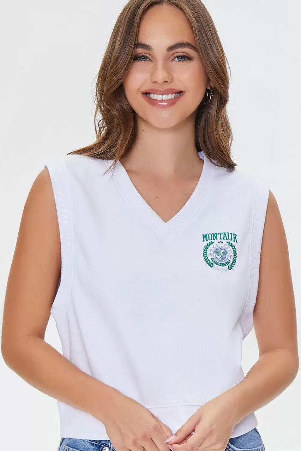 Forever 21 Montauk Graphic Fleece Vest | Women Tops