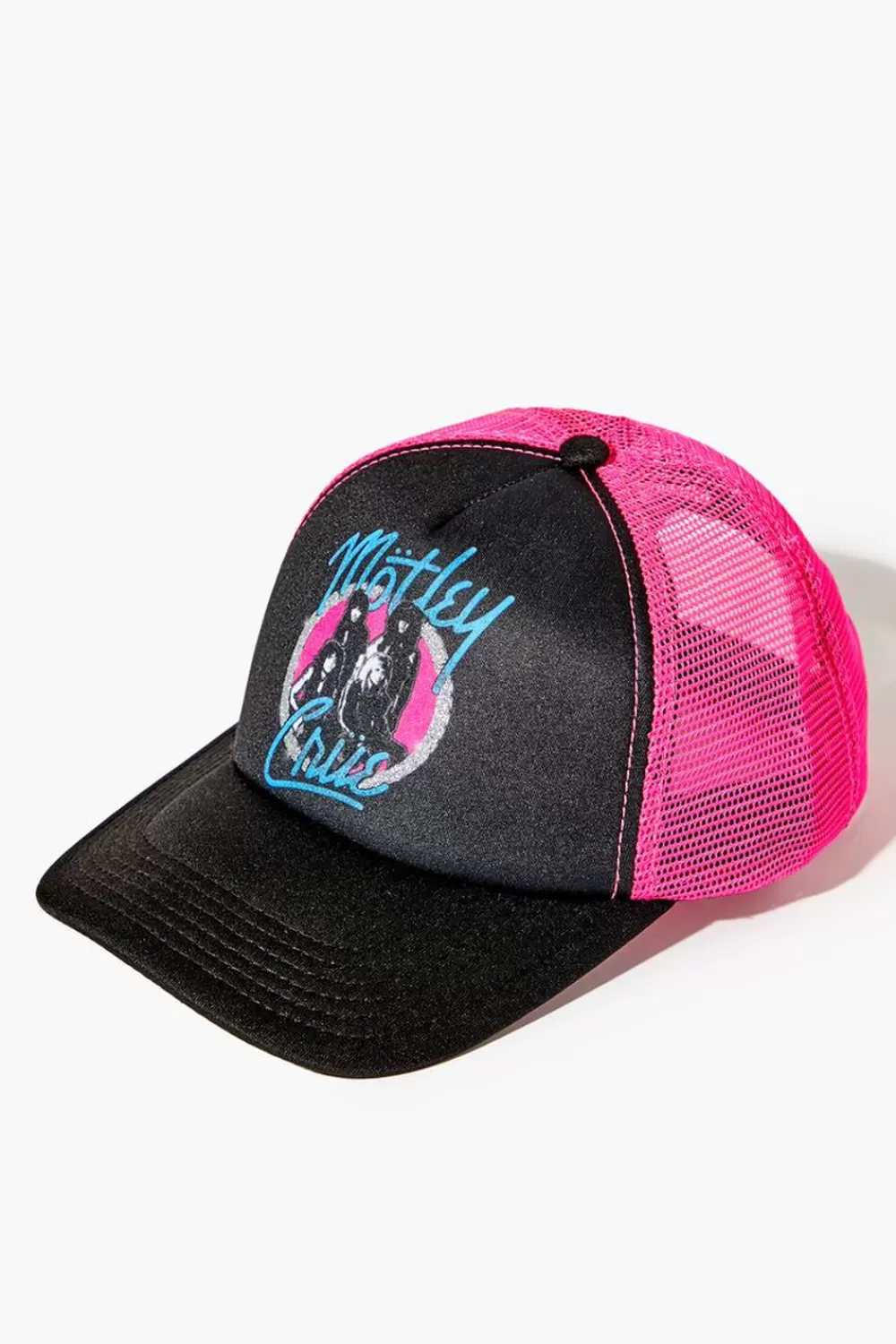Hats + Beanies>Forever 21 Motley Crue Graphic Trucker Hat Black/Multi