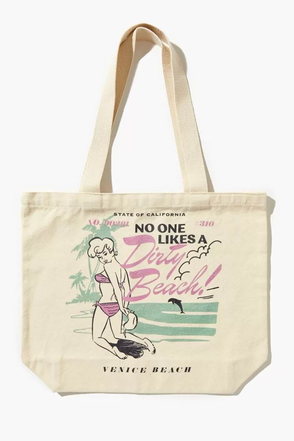 Bags + Backpacks>Forever 21 No One Likes A Dirty Beach Tote Bag Natural/Multi