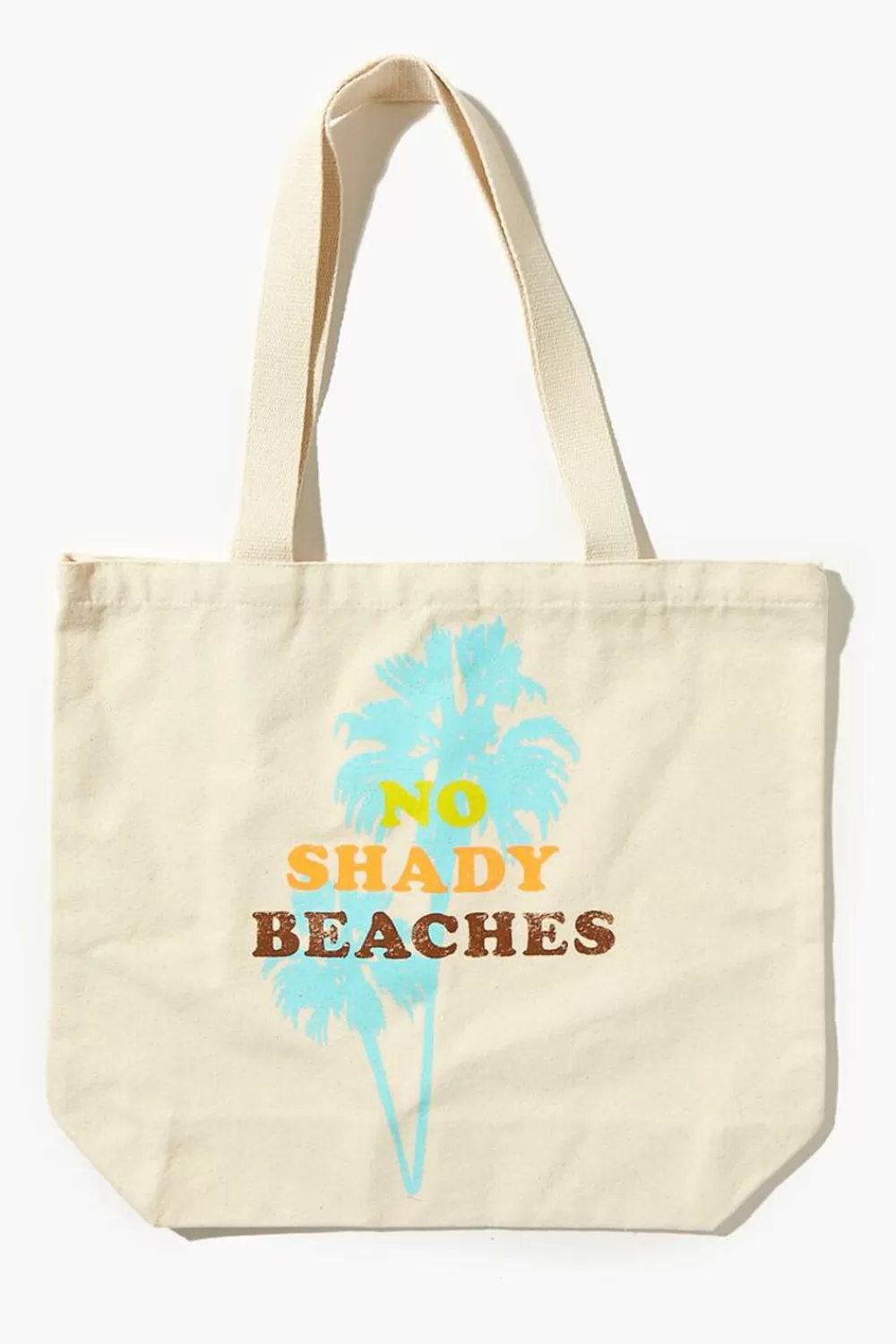 Bags + Backpacks>Forever 21 No Shady Beaches Graphic Tote Bag Natural/Multi