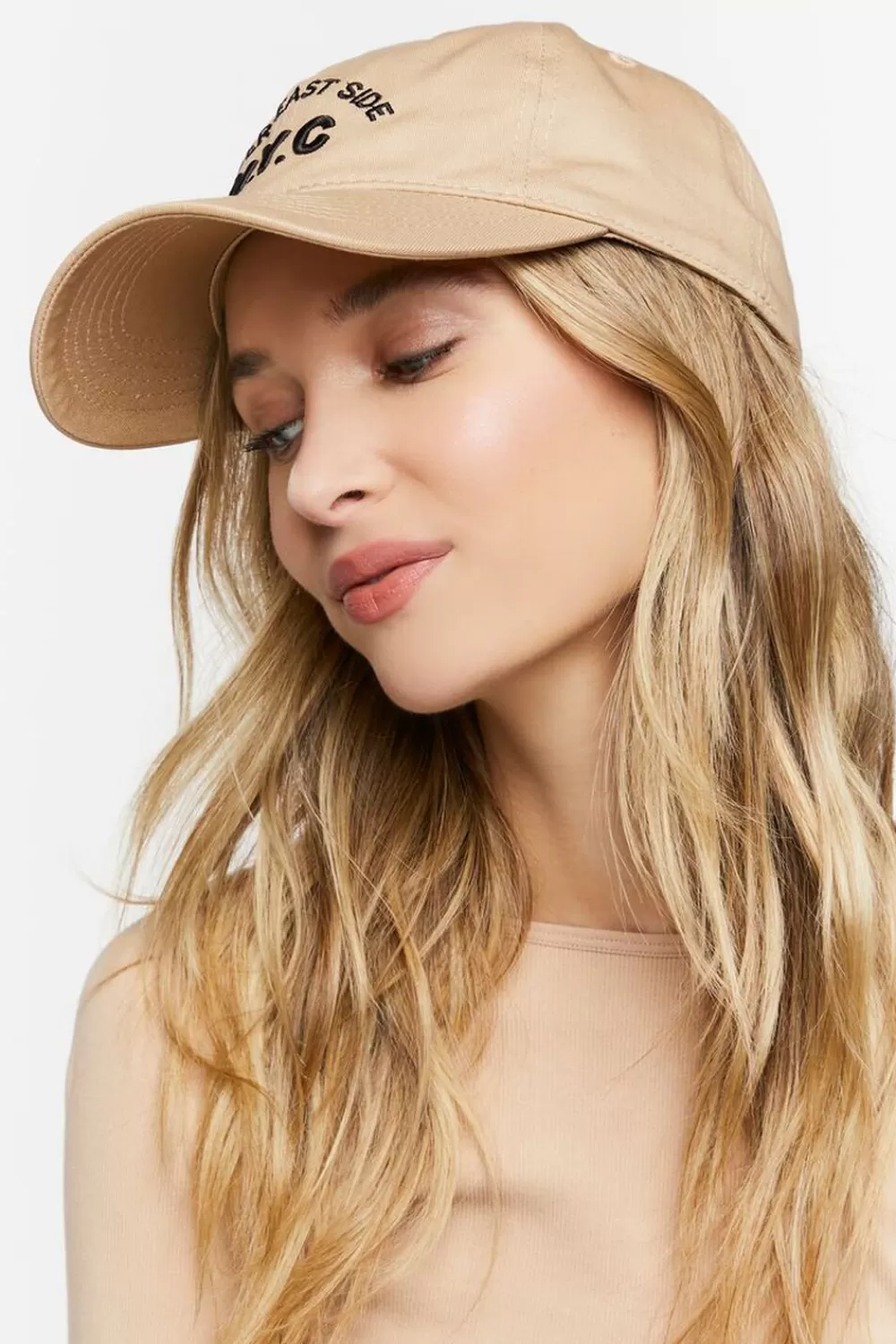 Hats + Beanies>Forever 21 Nyc Embroidered Baseball Cap Cream/Multi