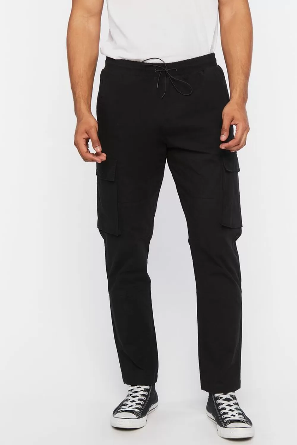 Bottoms>Forever 21 Nylon Zip-Away Pants Black