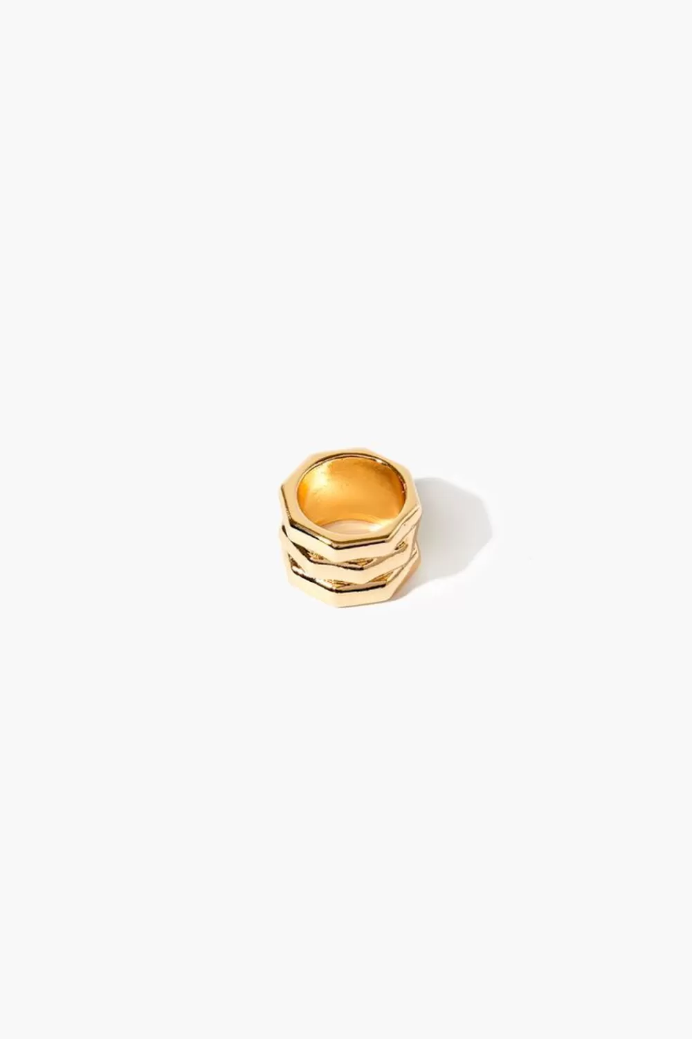 Rings>Forever 21 Octagon Stacked Ring Gold