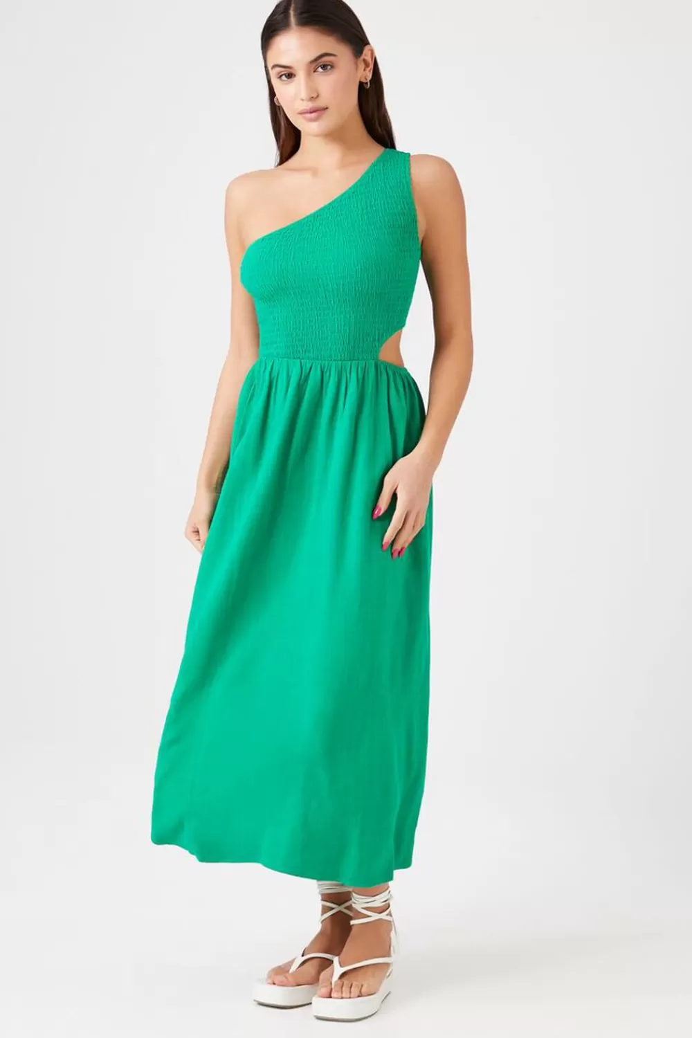 Forever 21 One-Shoulder Cutout Midi Dress | Women Dresses