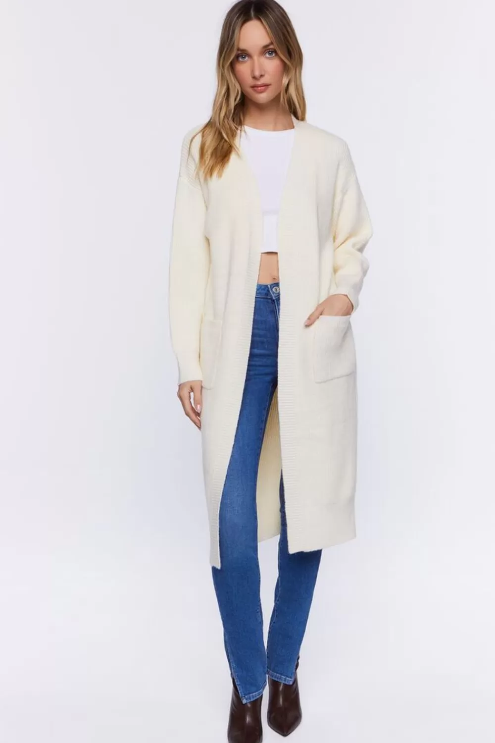 Forever 21 Open-Front Longline Cardigan Sweater | Women Tops
