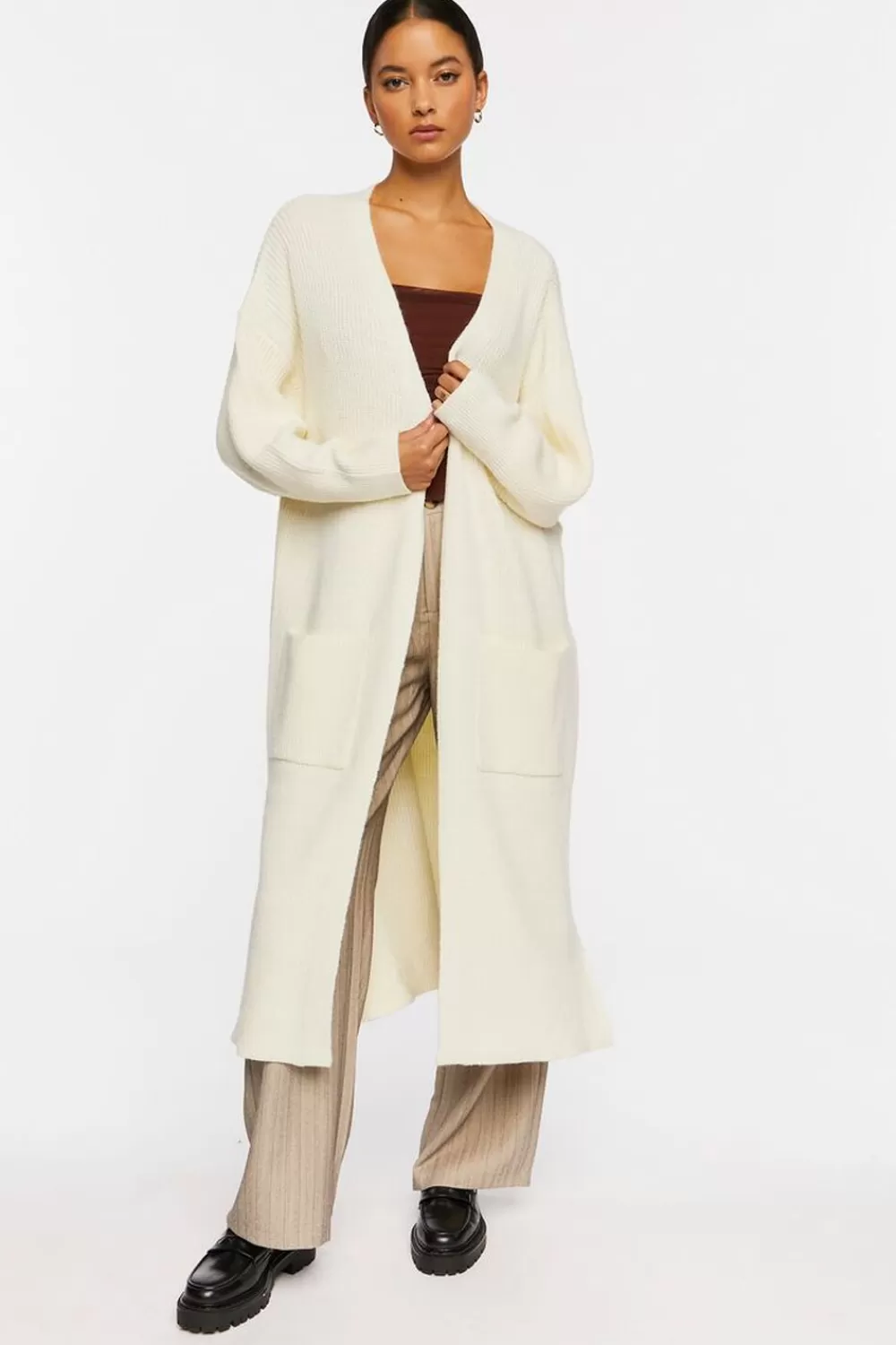 Forever 21 Open-Front Longline Cardigan Sweater | Women Tops