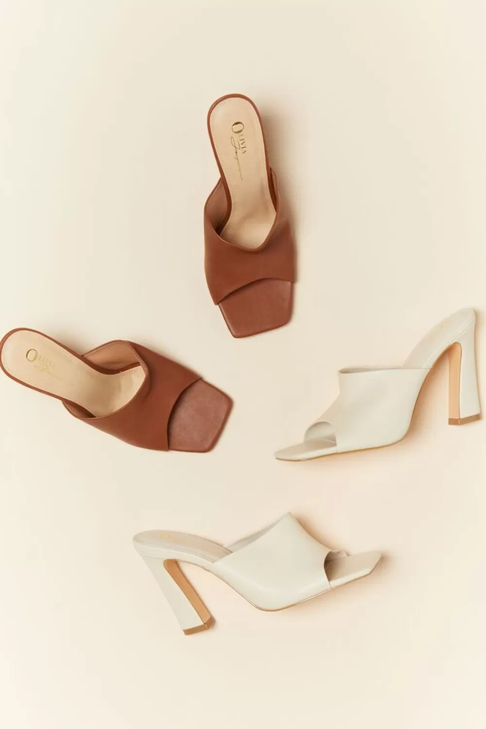 Heels>Forever 21 Open-Toe Mule Heels Cream