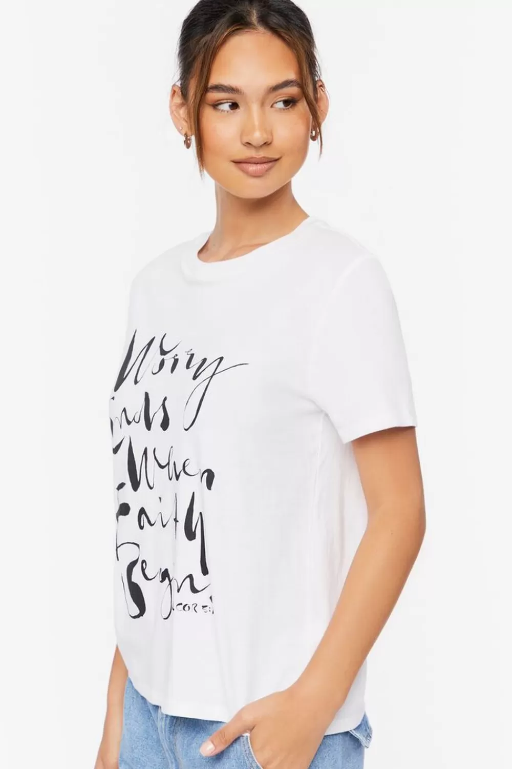 Forever 21 Organically Grown Cotton Faith Graphic Tee | Women Tops