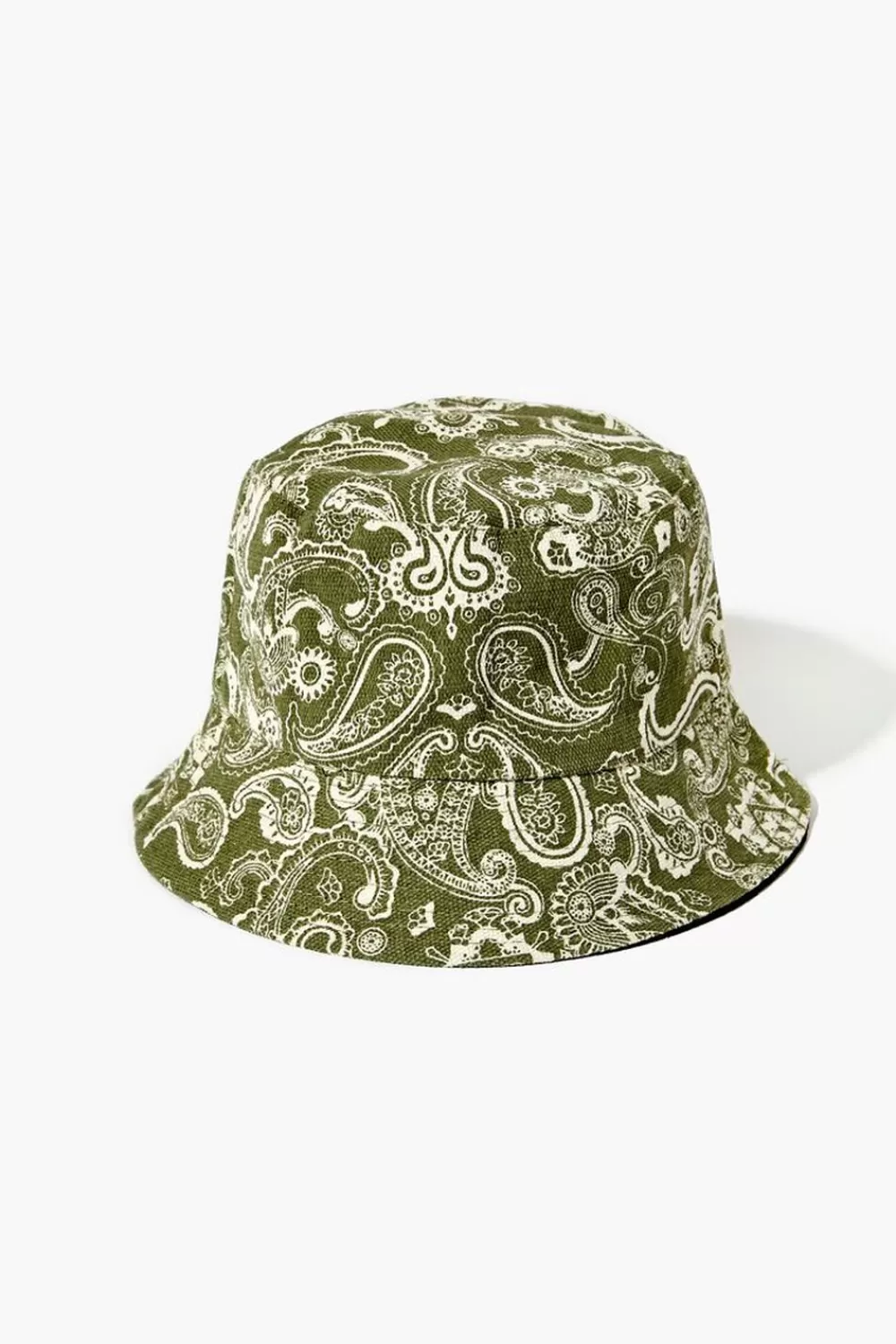 Hats + Beanies>Forever 21 Paisley Print Bucket Hat Olive