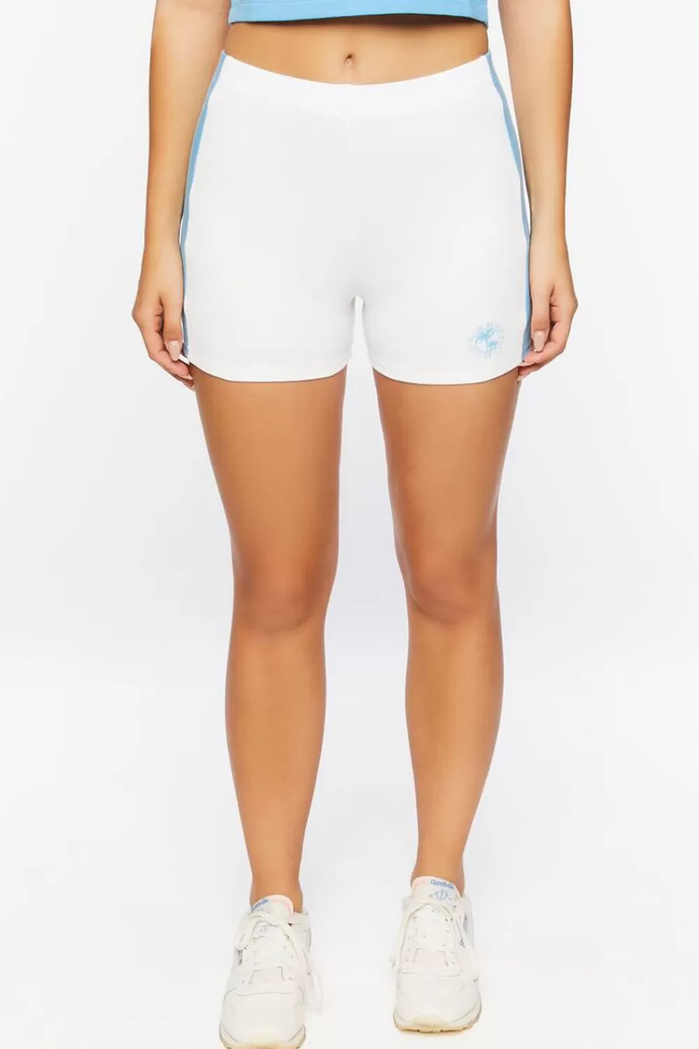 Bottoms>Forever 21 Palm Beach Leisure Club Graphic Shorts Blue/White