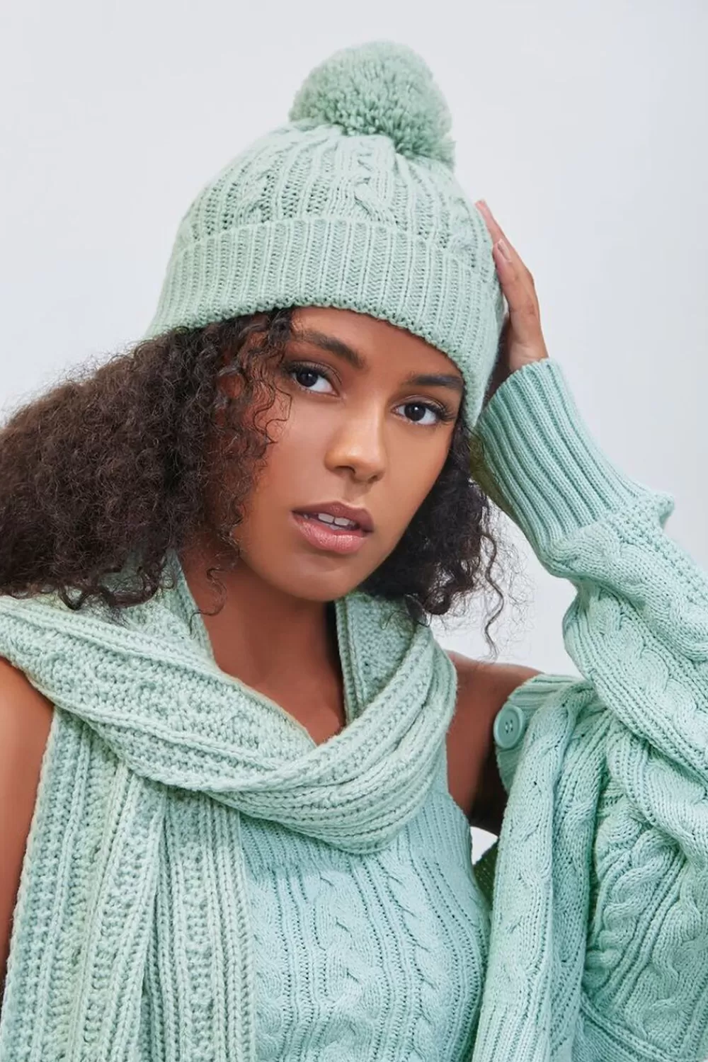 Hats + Beanies>Forever 21 Pantone Pom Pom Beanie Blue