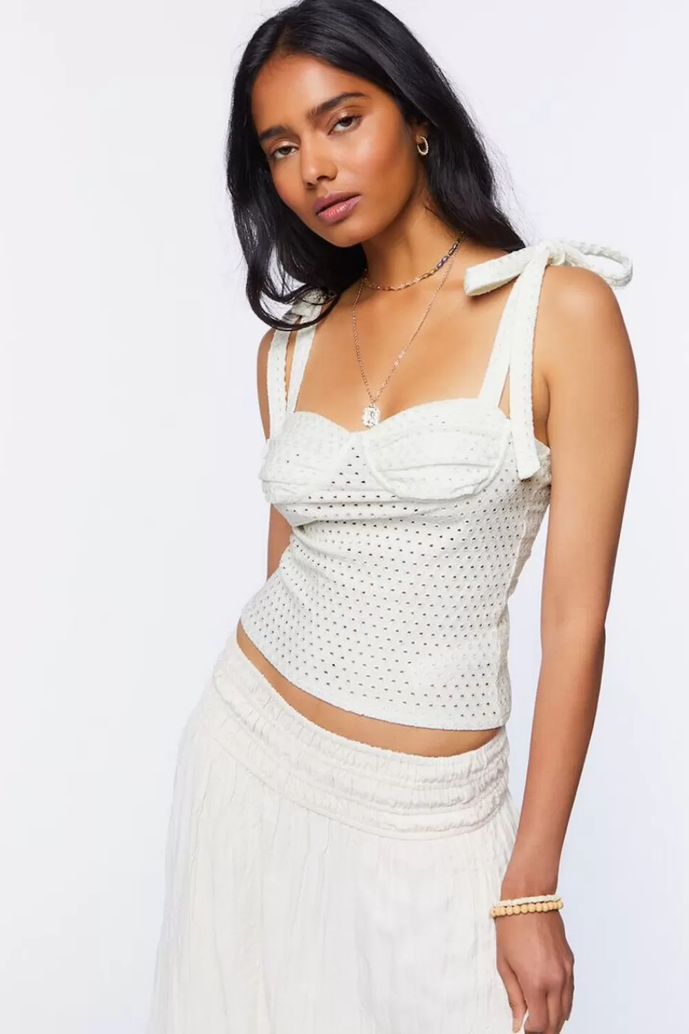 Forever 21 Perforated Tie-Strap Cami | Women Tops