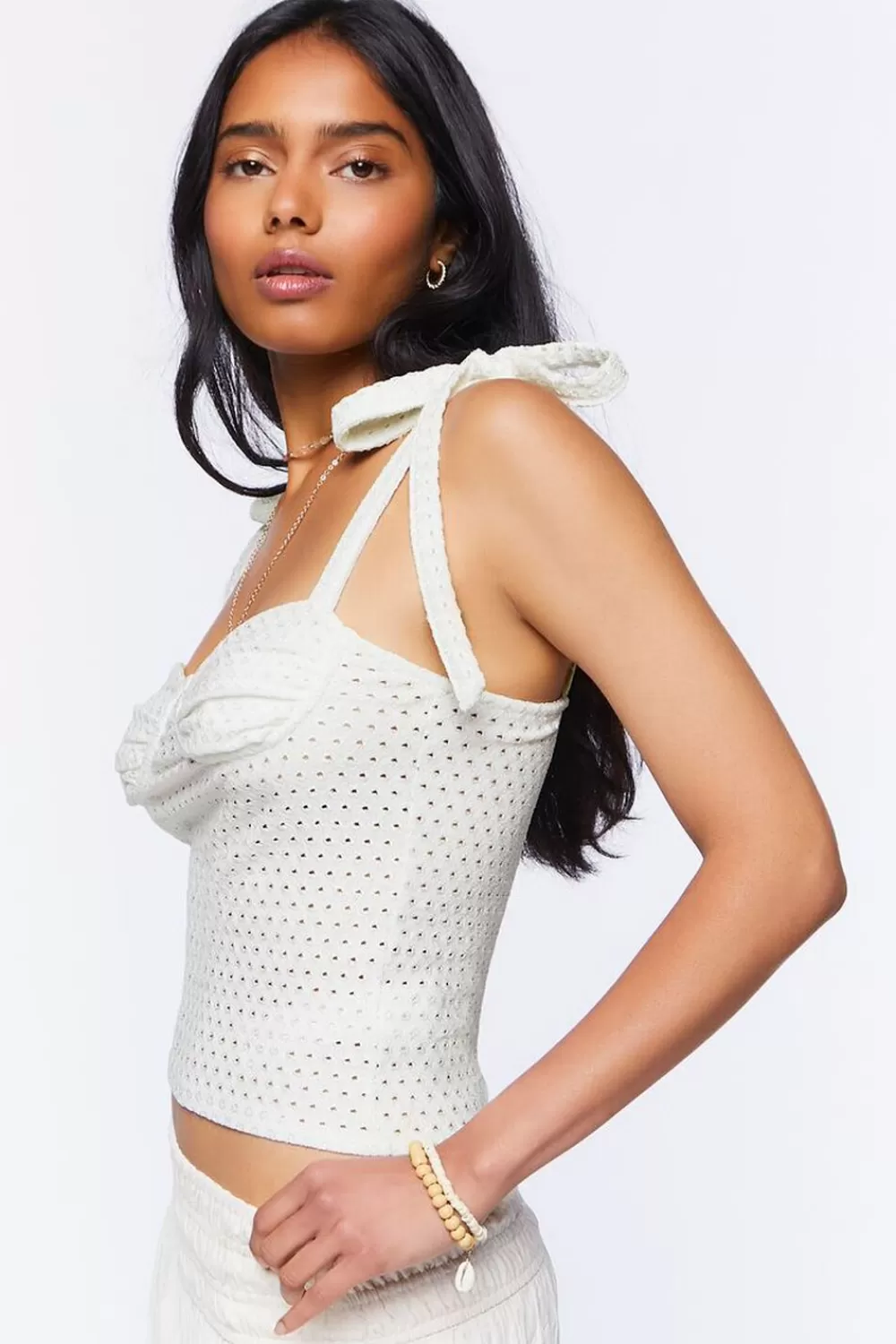 Forever 21 Perforated Tie-Strap Cami | Women Tops