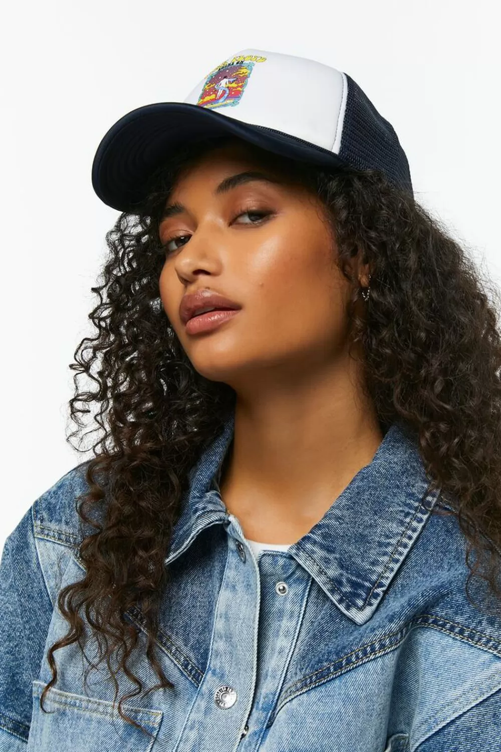 Hats + Beanies>Forever 21 Pink Floyd Graphic Trucker Hat Blue/Multi