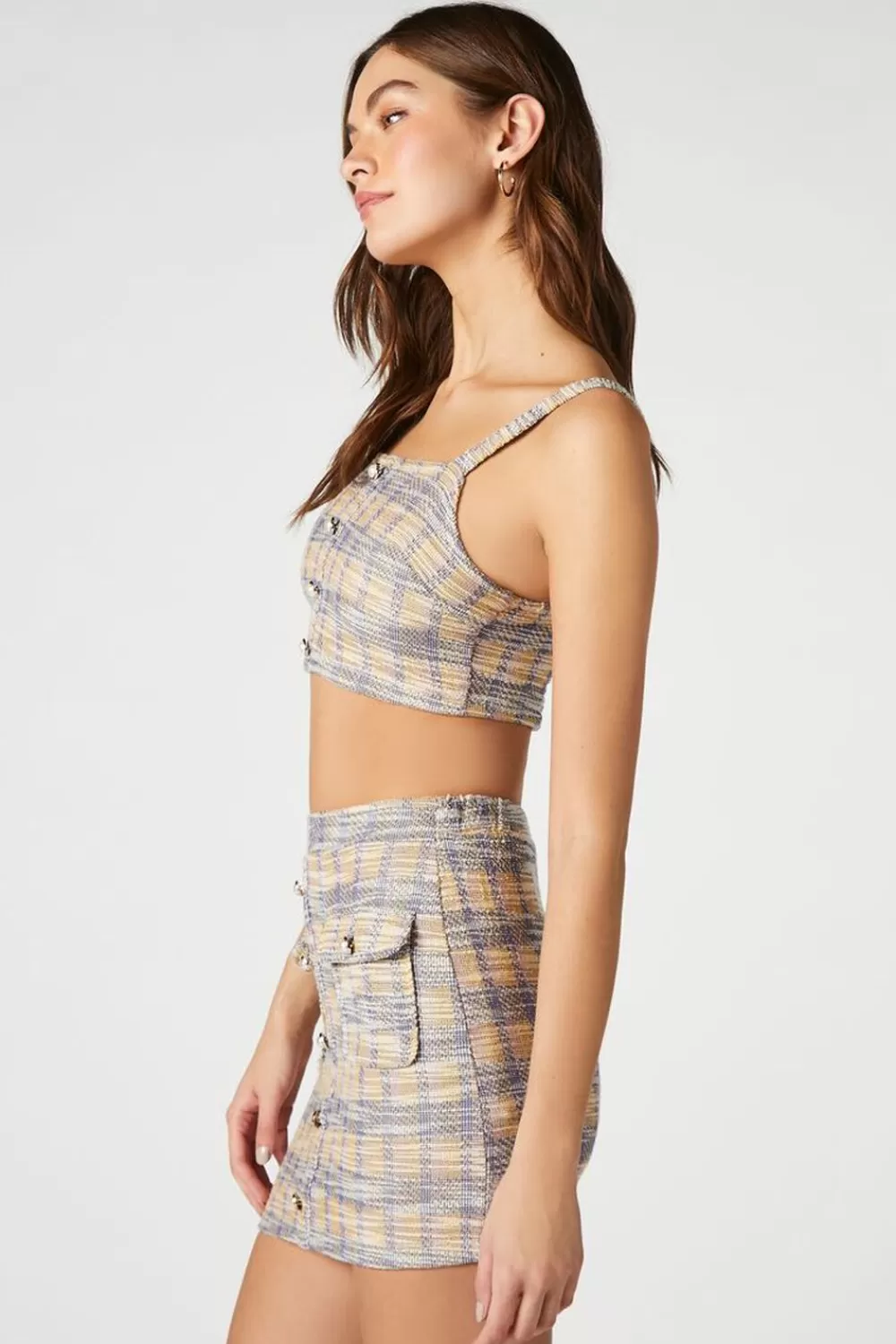Forever 21 Plaid Crop Top & Skirt Set | Women Tops