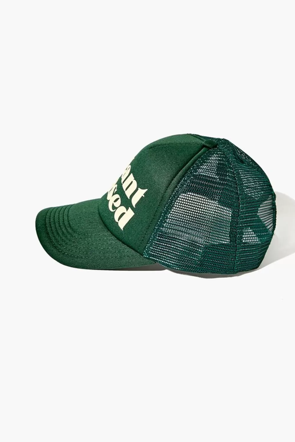 Hats + Beanies>Forever 21 Plant Based Graphic Trucker Hat Green/White