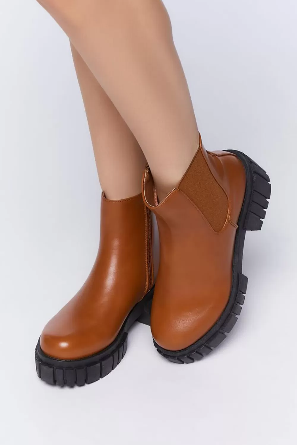 Boots + Booties>Forever 21 Platform Chelsea Boots Brown