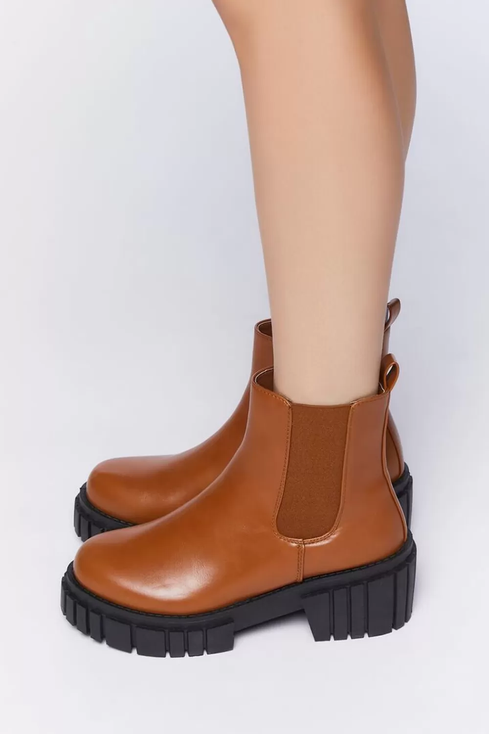 Boots + Booties>Forever 21 Platform Chelsea Boots Brown