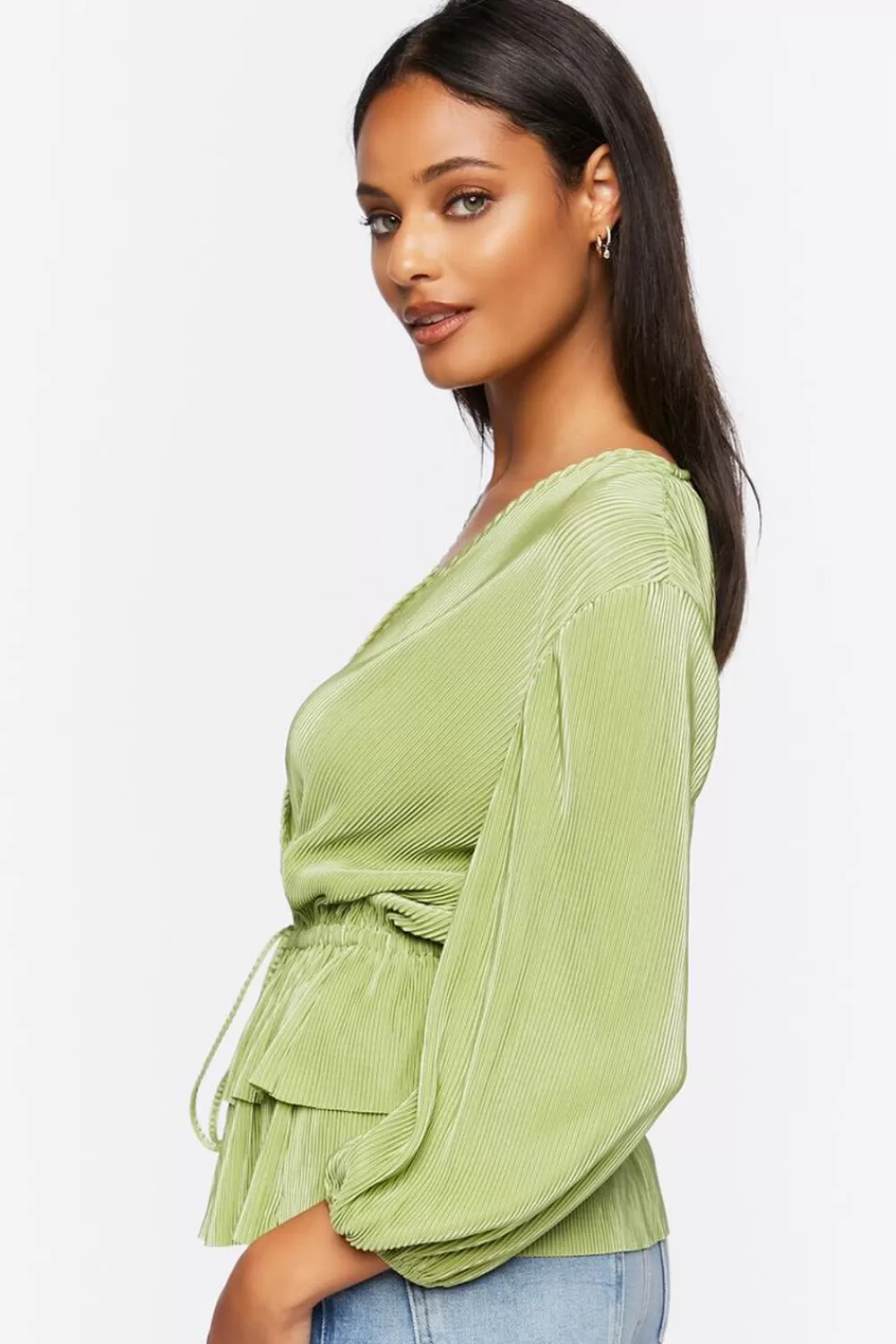 Forever 21 Plisse Surplice Layered-Hem Top | Women Tops