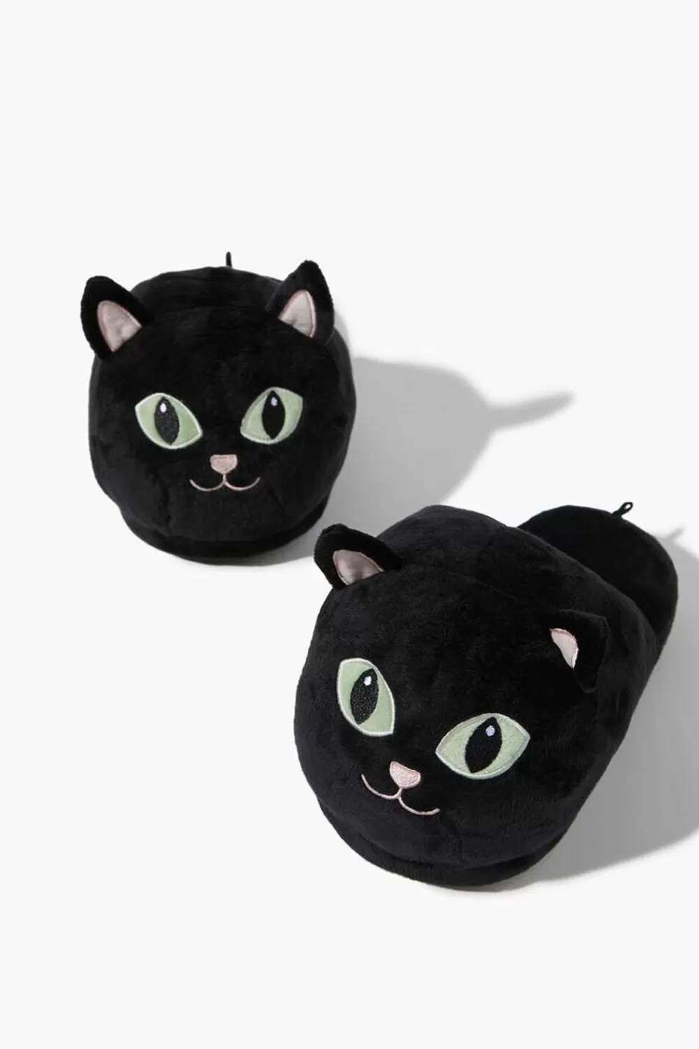 Slippers>Forever 21 Plush Cat House Slippers Black