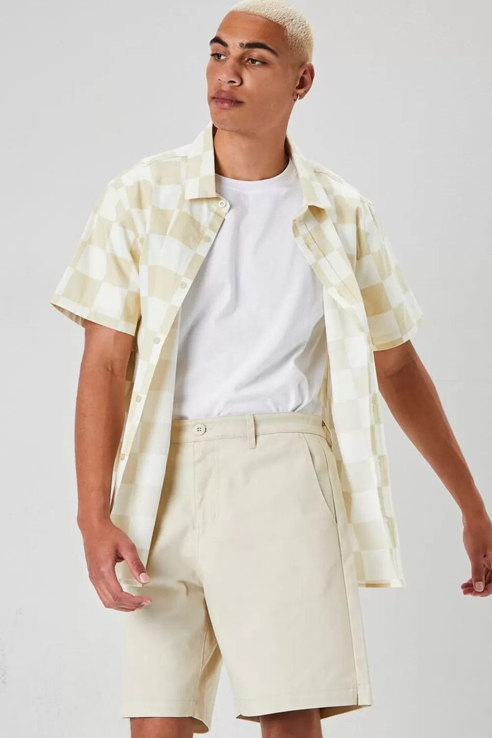 Bottoms>Forever 21 Pocket Cotton-Blend Shorts Khaki