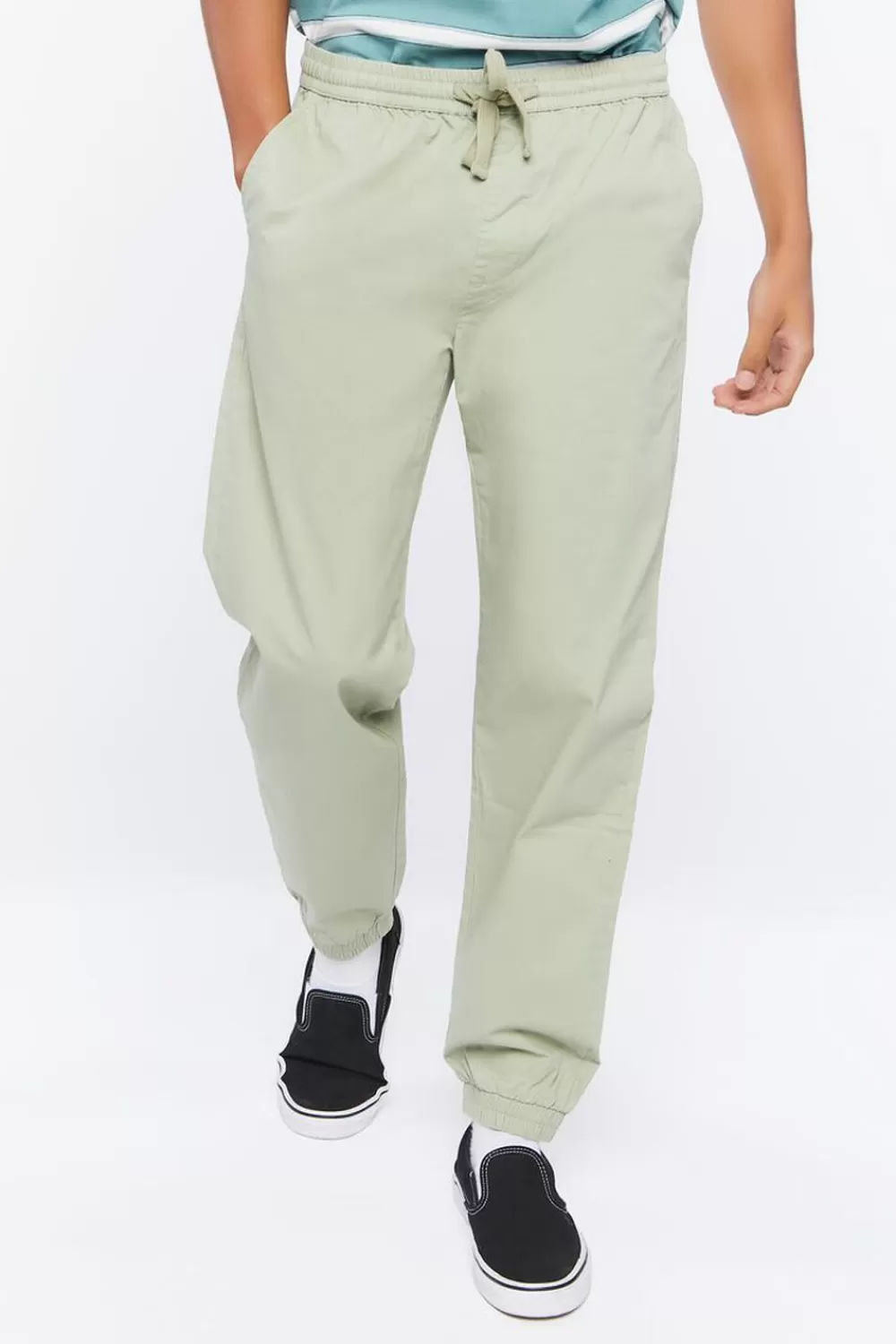 Bottoms>Forever 21 Pocket Drawstring Joggers Green
