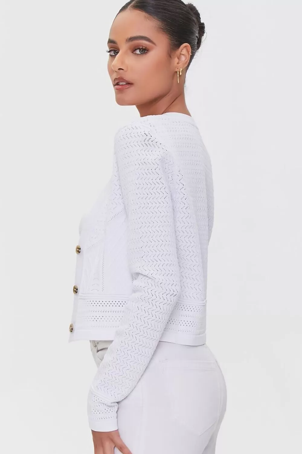 Forever 21 Pointelle Knit Cardigan Sweater | Women Tops