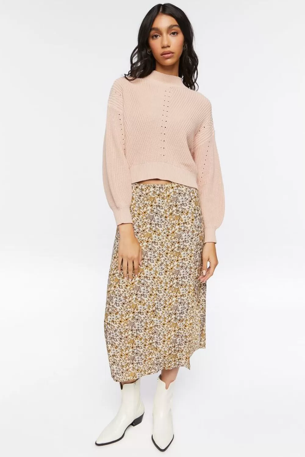 Forever 21 Pointelle Mock Neck Sweater | Women Tops