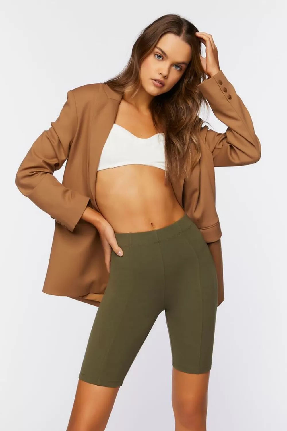 Bottoms>Forever 21 Ponte Knit Biker Shorts Cypress