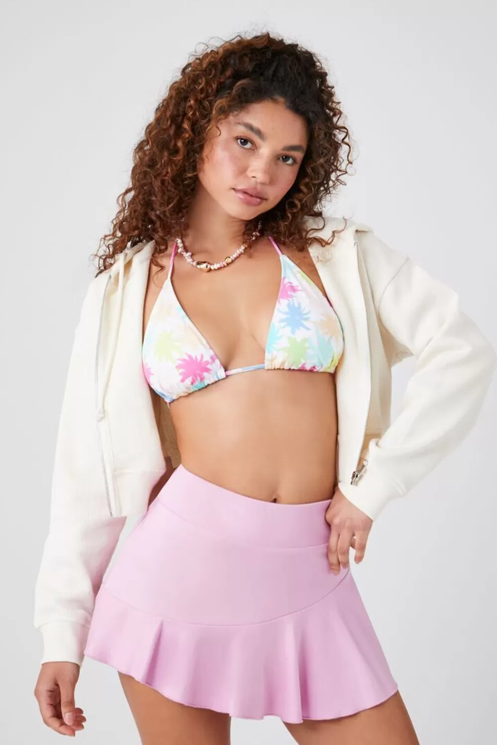 Bottoms>Forever 21 Ponte Pleated Mini Skirt Dawn Pink