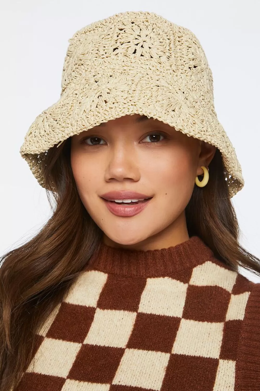 Hats + Beanies>Forever 21 Premium Natural Straw Bucket Hat Natural/Natural