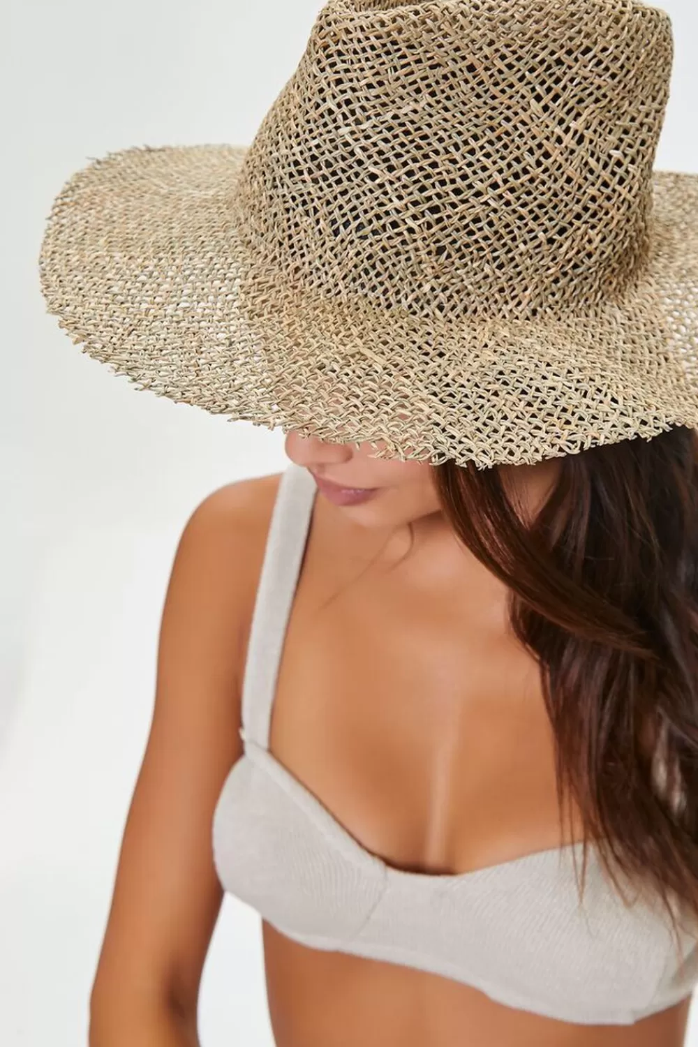 Hats + Beanies>Forever 21 Premium Palm Straw Fedora Natural