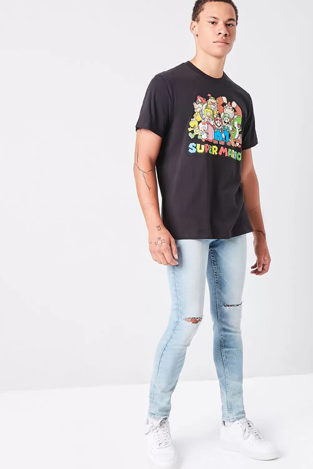 Jeans + Denim>Forever 21 Premium Recycled Slim-Fit Jeans Light Denim