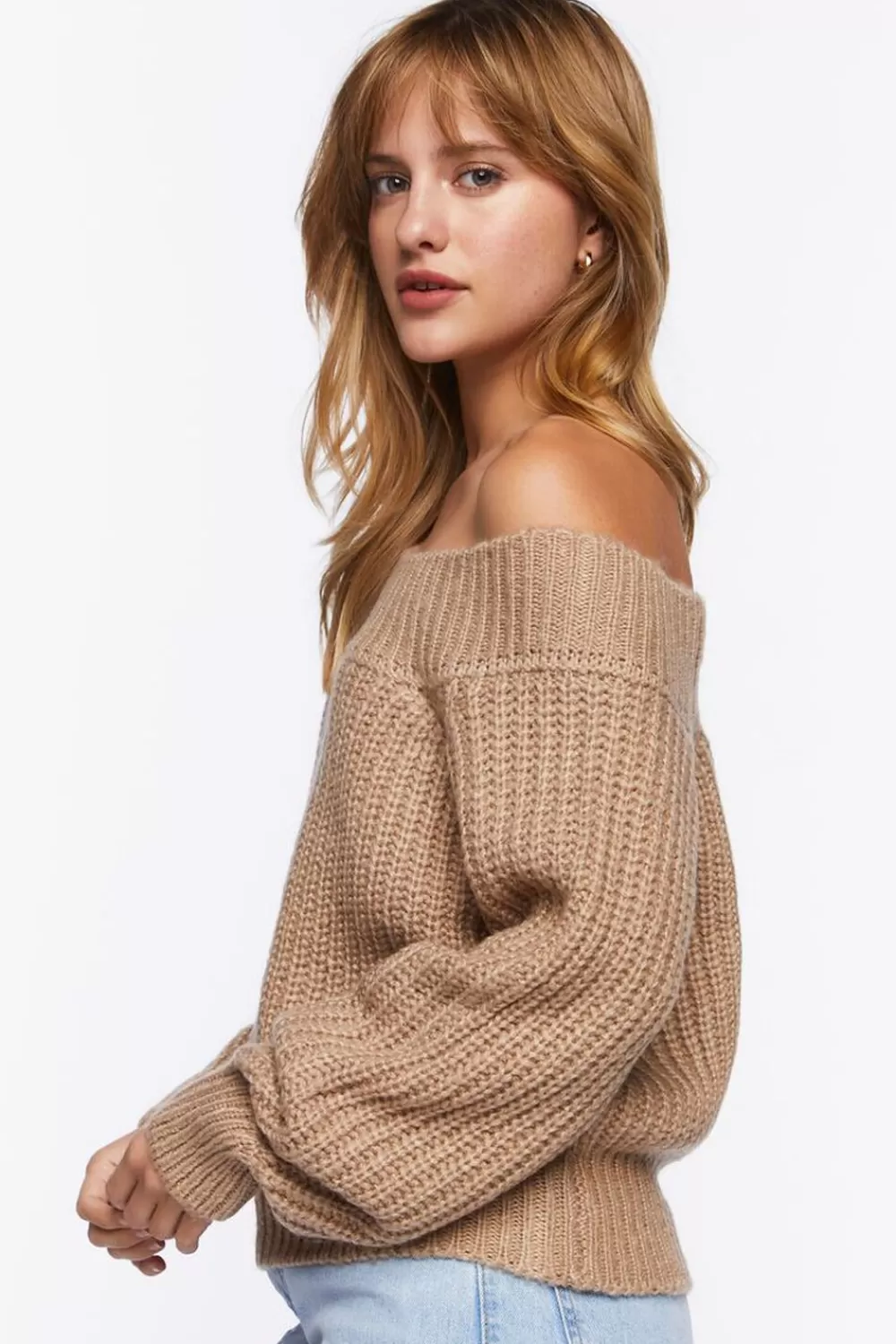 Forever 21 Purl Knit Off-The-Shoulder Sweater | Women Tops
