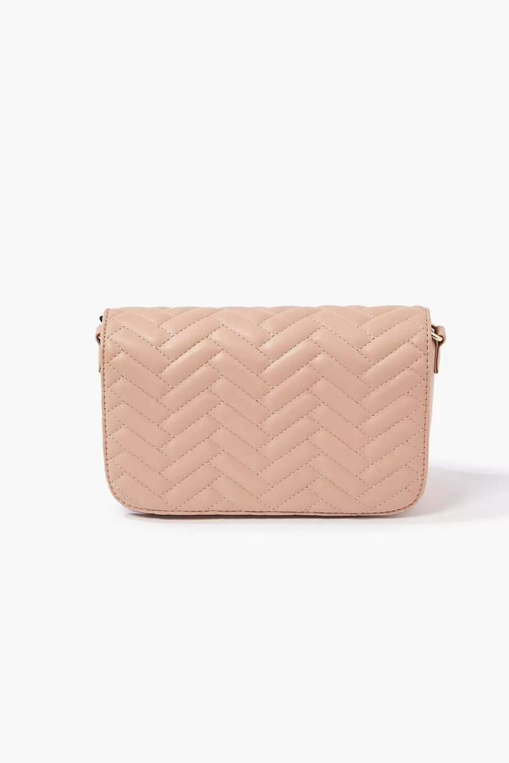 Bags + Backpacks>Forever 21 Quilted Chevron Crossbody Bag Taupe