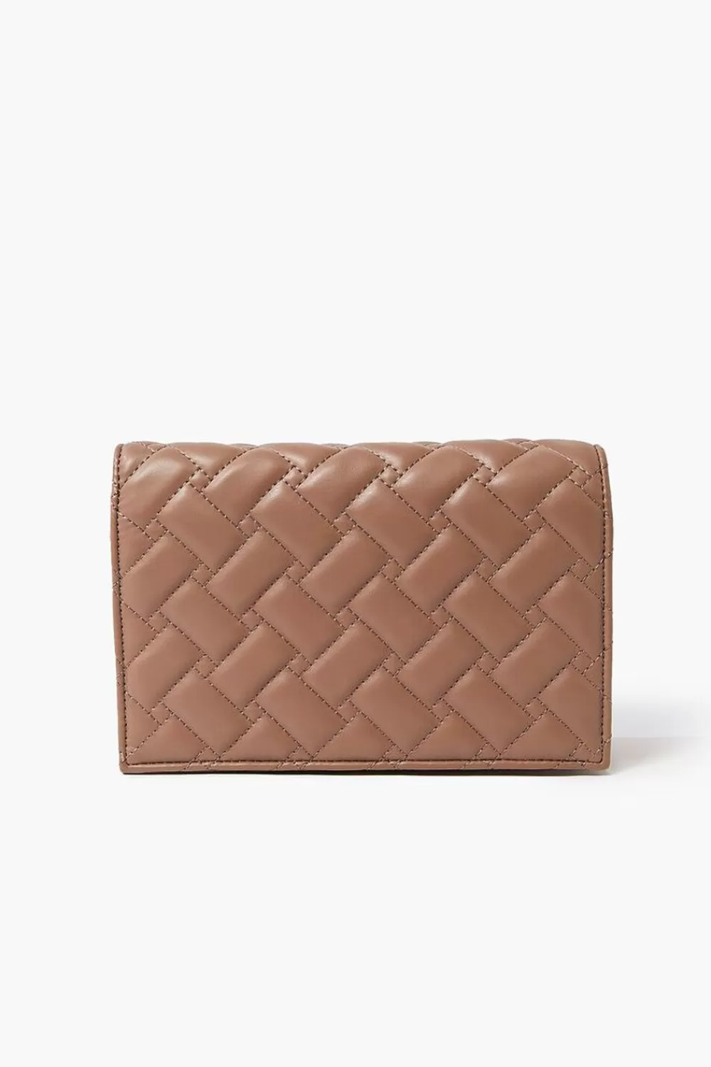 Bags + Backpacks>Forever 21 Quilted Faux Leather Crossbody Bag Taupe