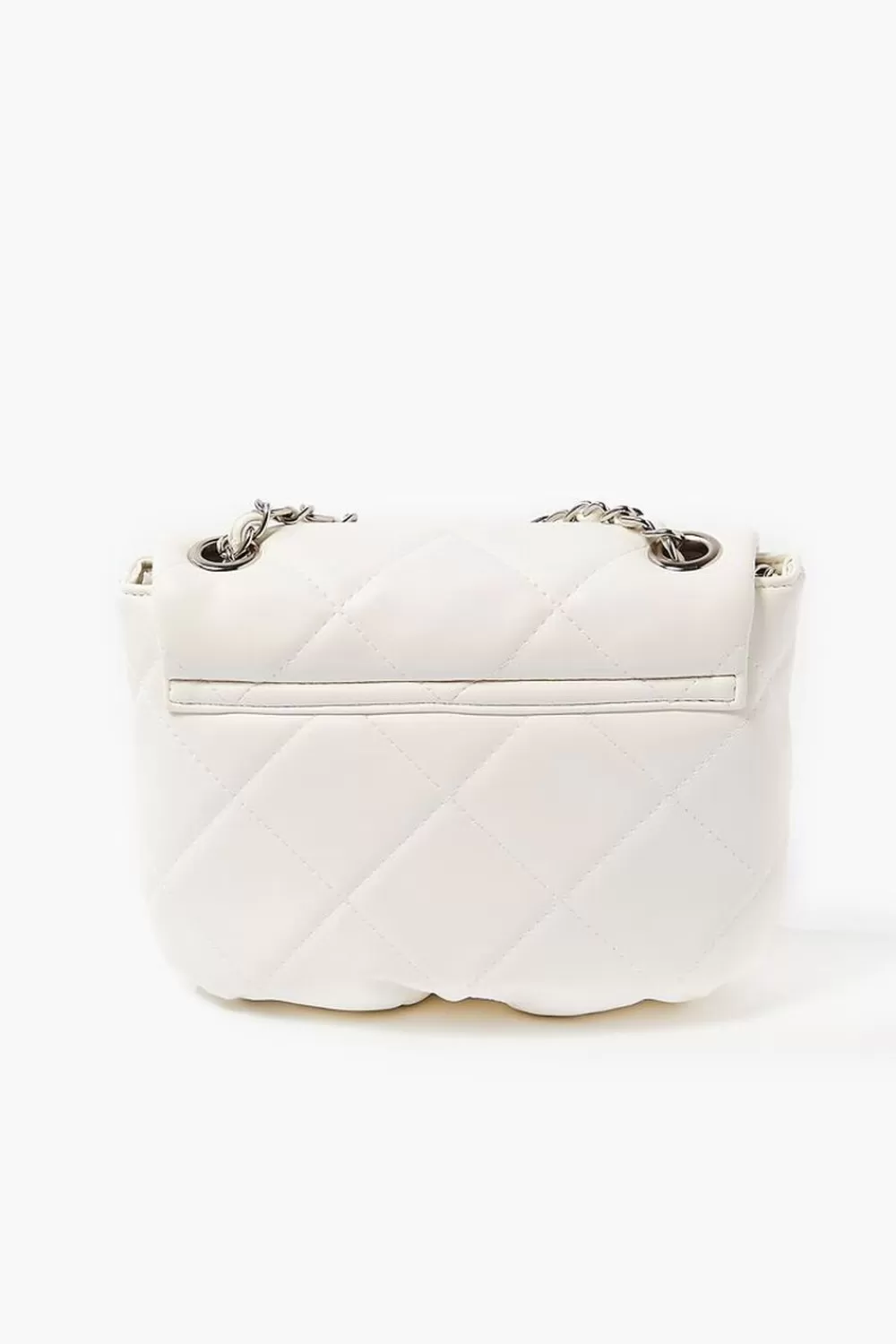 Bags + Backpacks>Forever 21 Quilted Faux Leather Crossbody Bag White