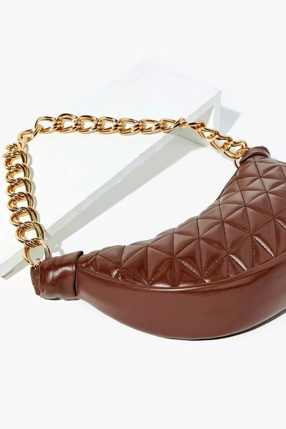 Bags + Backpacks>Forever 21 Quilted Faux Leather Shoulder Bag Brown