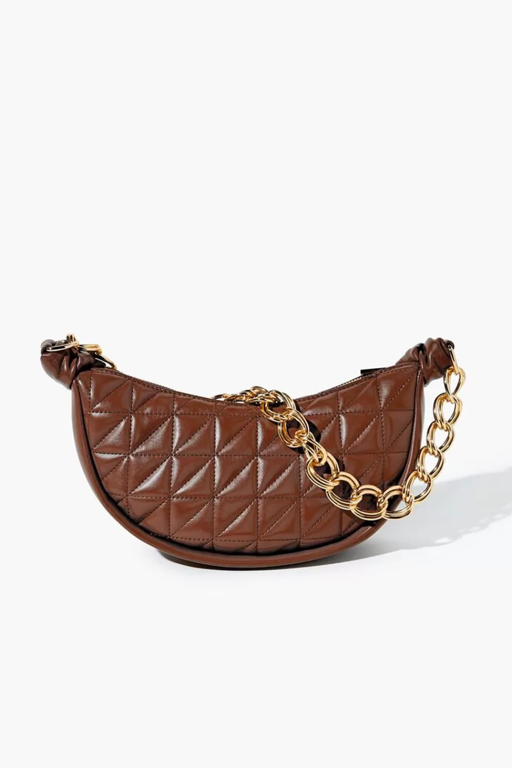 Bags + Backpacks>Forever 21 Quilted Faux Leather Shoulder Bag Brown