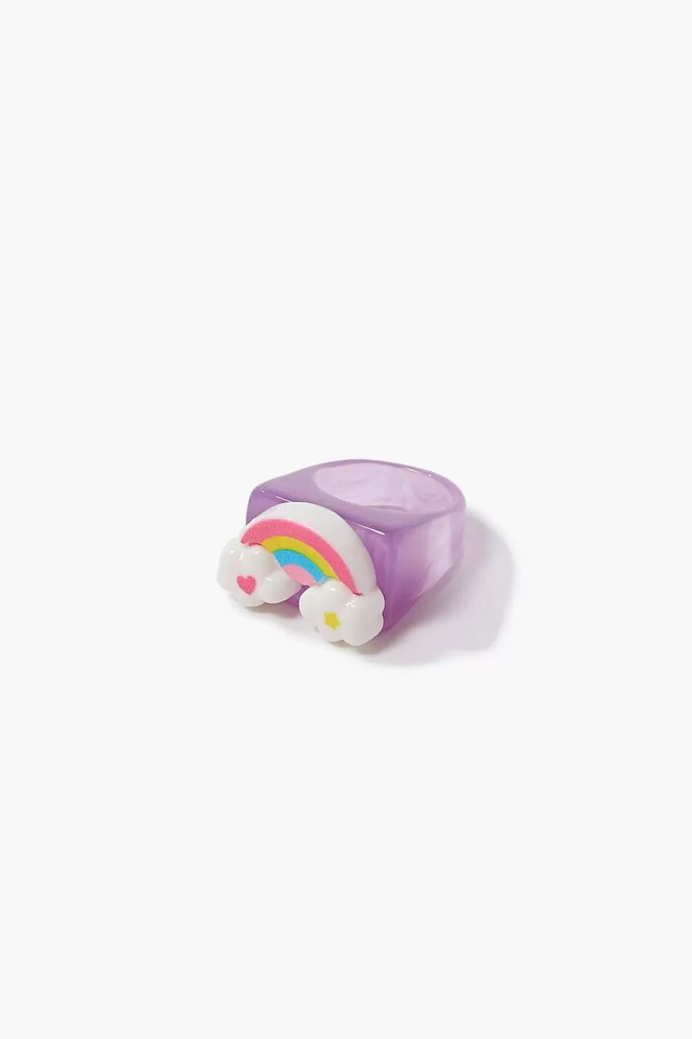 Rings>Forever 21 Rainbow Cocktail Ring Purple