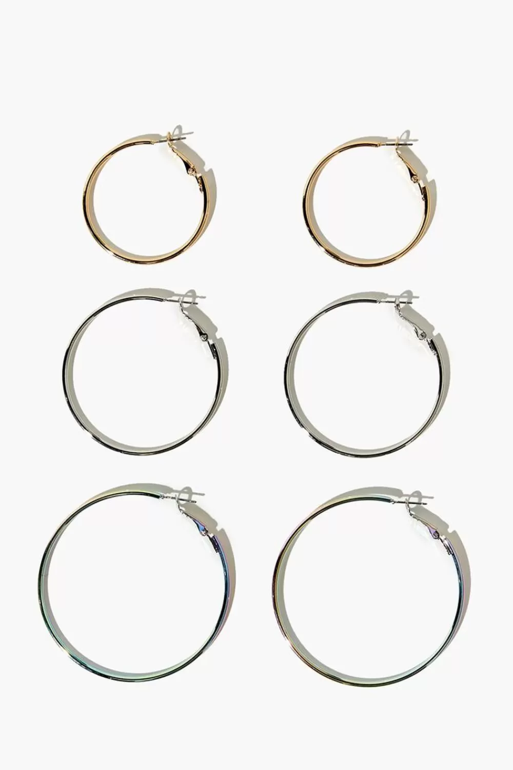 Earrings>Forever 21 Rainbow Hoop Earring Set Gold/Silver