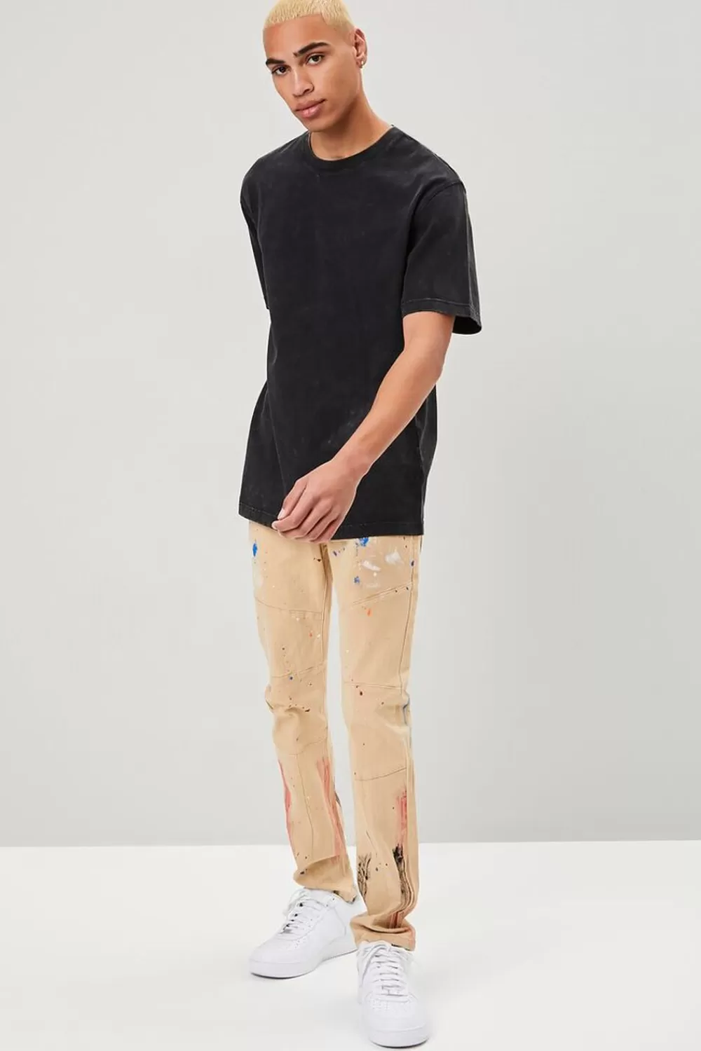 Jeans + Denim>Forever 21 Reason Paint Splatter Pants Khaki