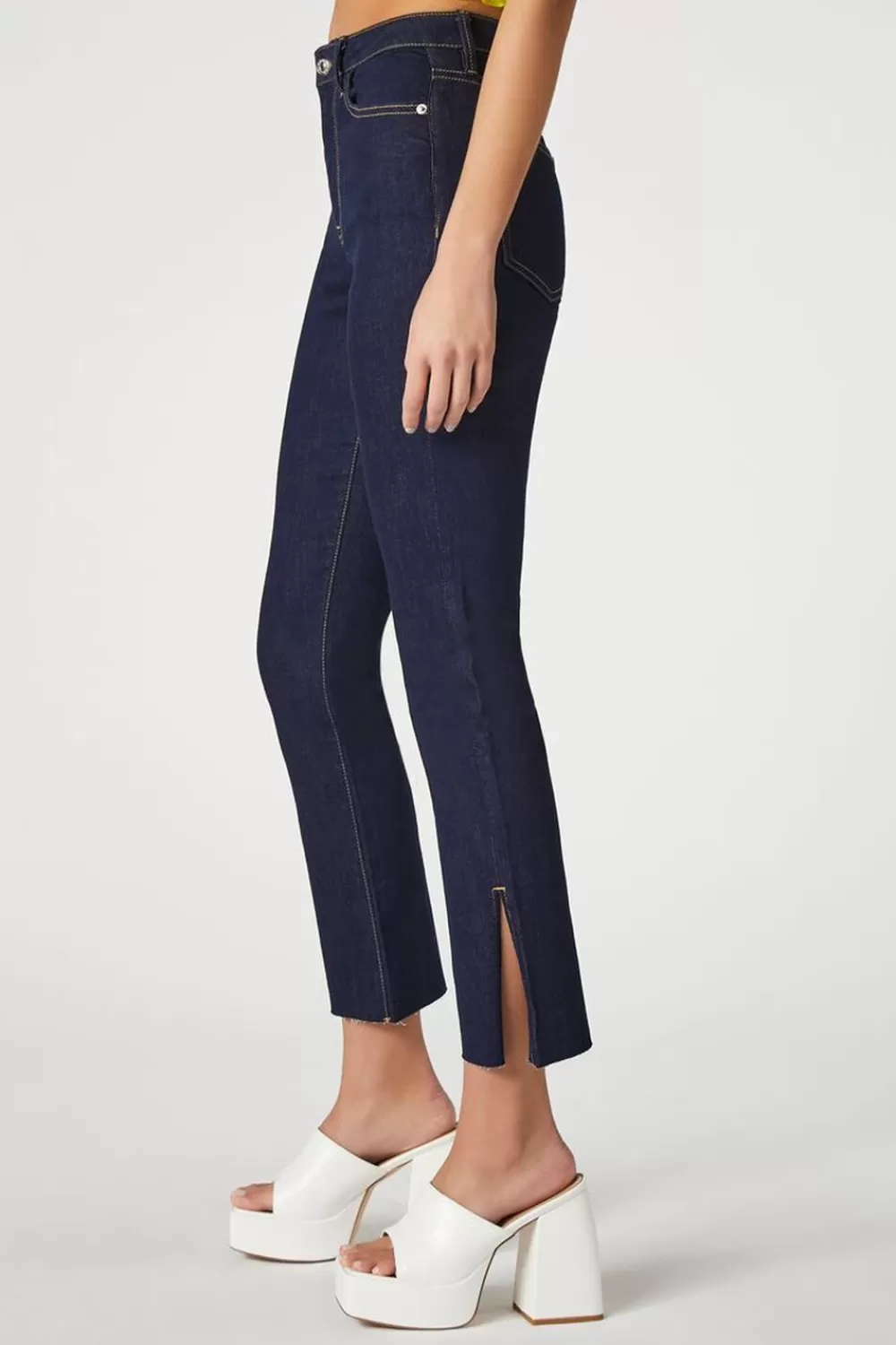 Bottoms>Forever 21 Recycled Cotton Straight Jeans Dark Denim