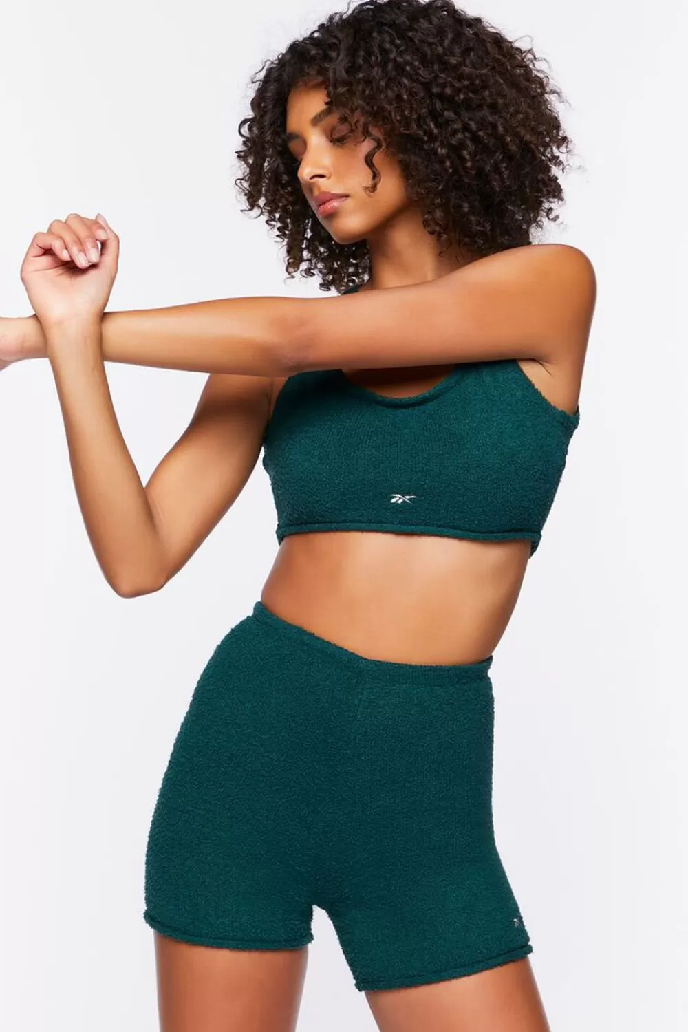 Matching Sets>Forever 21 Reebok Classics Cozy Legging Shorts Hunter Green