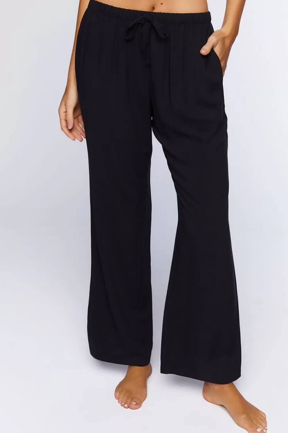 Loungewear>Forever 21 Relaxed-Fit Pajama Pants Black
