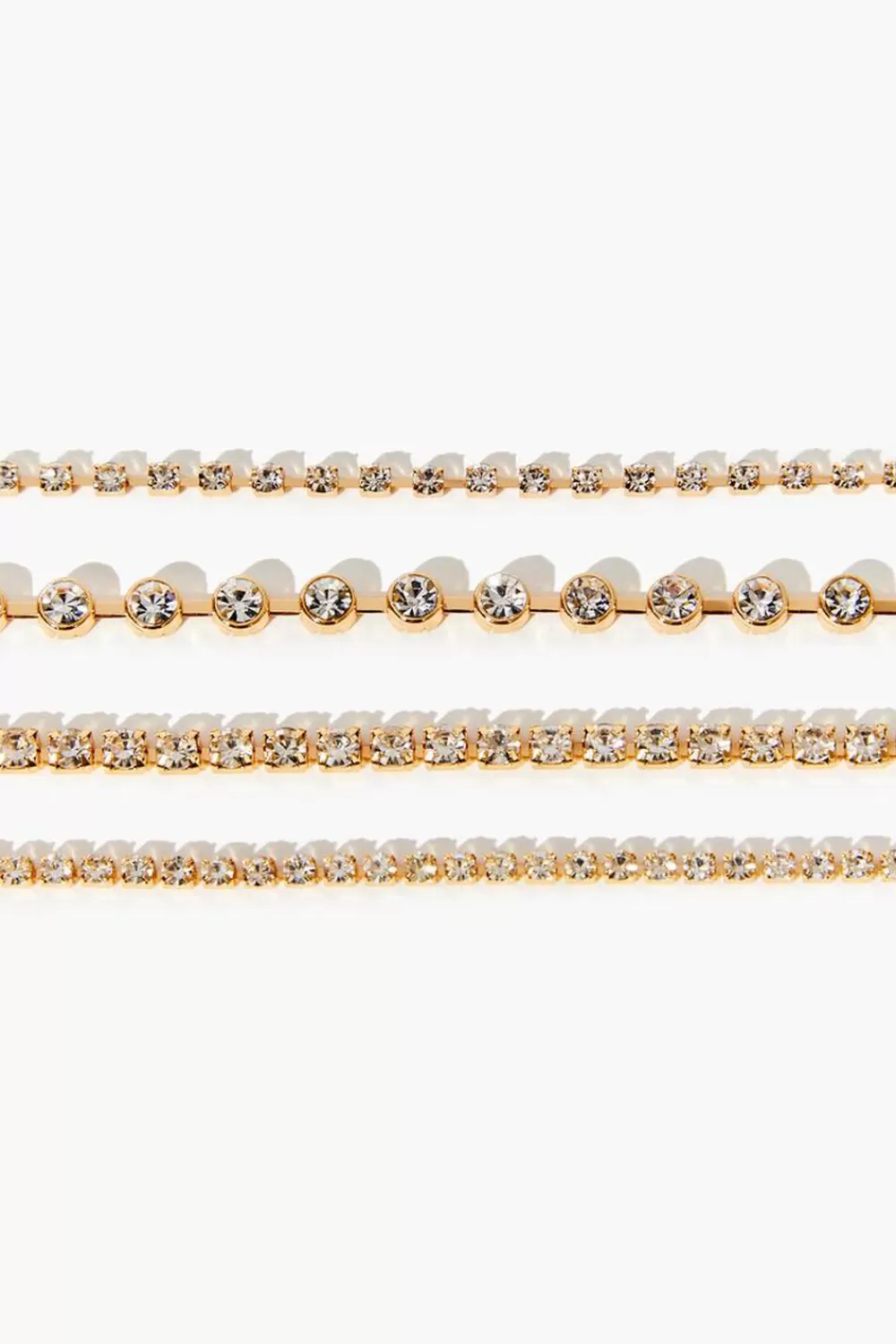 Bracelets>Forever 21 Rhinestone Bracelet Set Gold