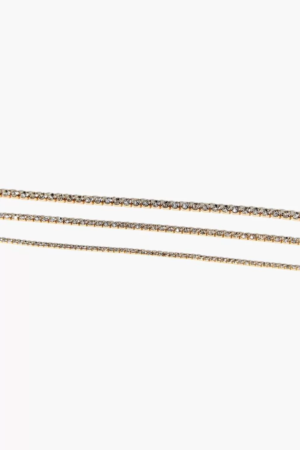 Bracelets>Forever 21 Rhinestone Chain Bracelet Set Gold