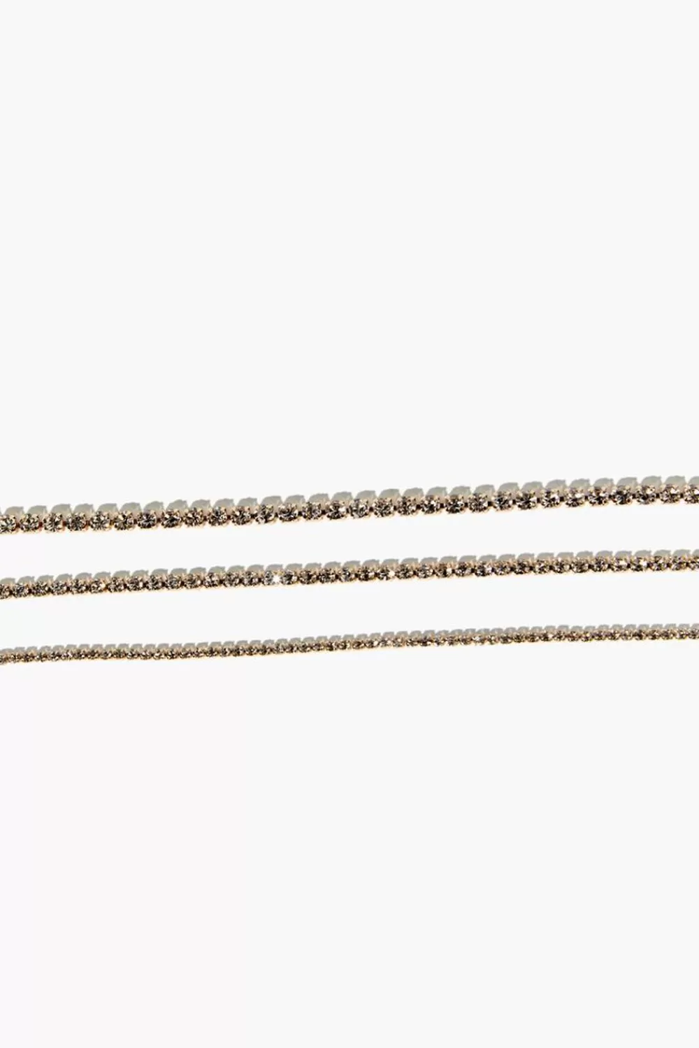 Bracelets>Forever 21 Rhinestone Chain Bracelet Set Gold