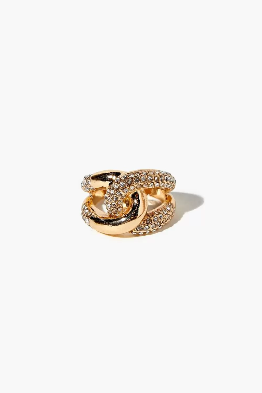 Rings>Forever 21 Rhinestone Cocktail Ring Gold/Clear
