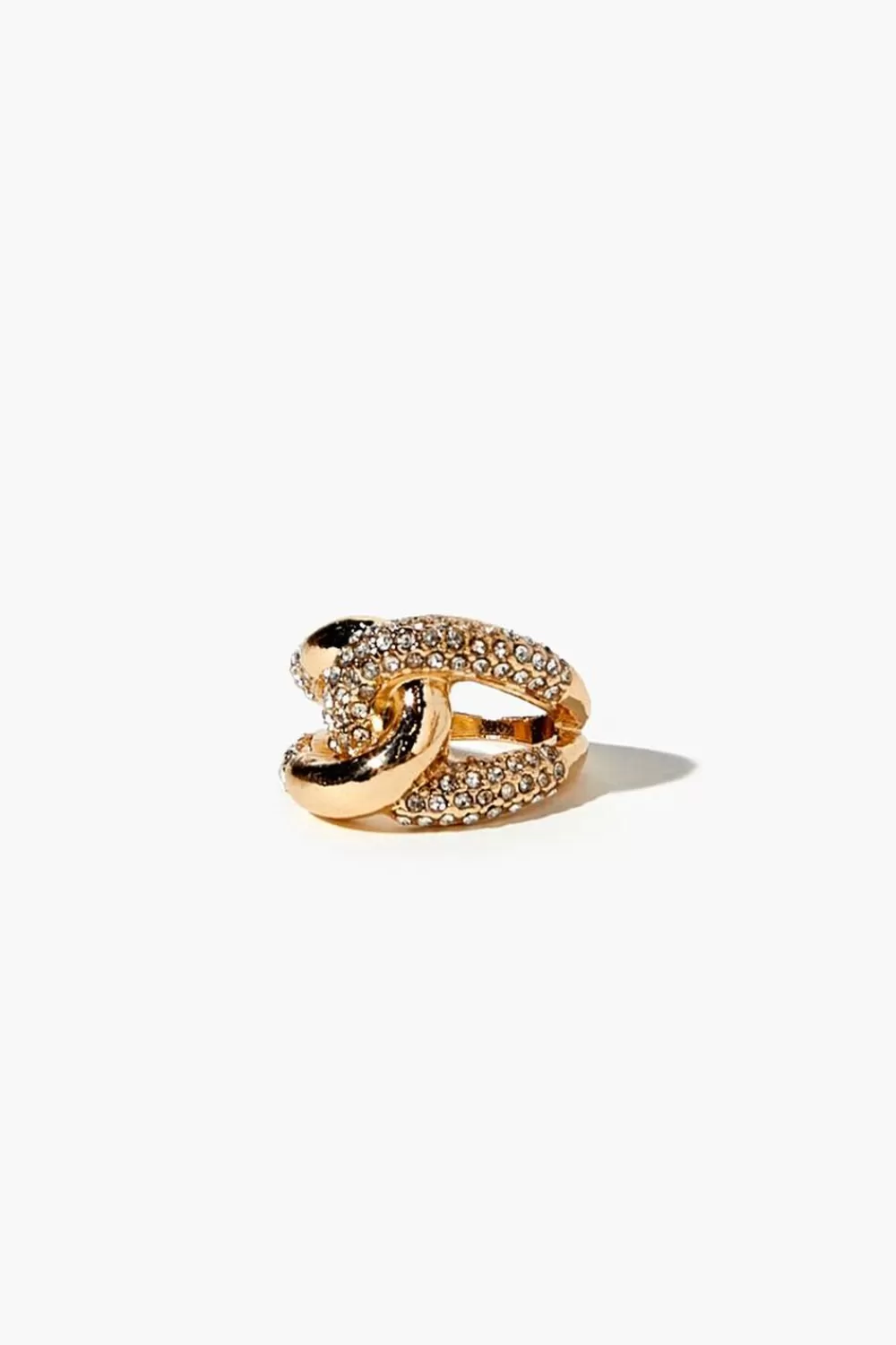 Rings>Forever 21 Rhinestone Cocktail Ring Gold/Clear